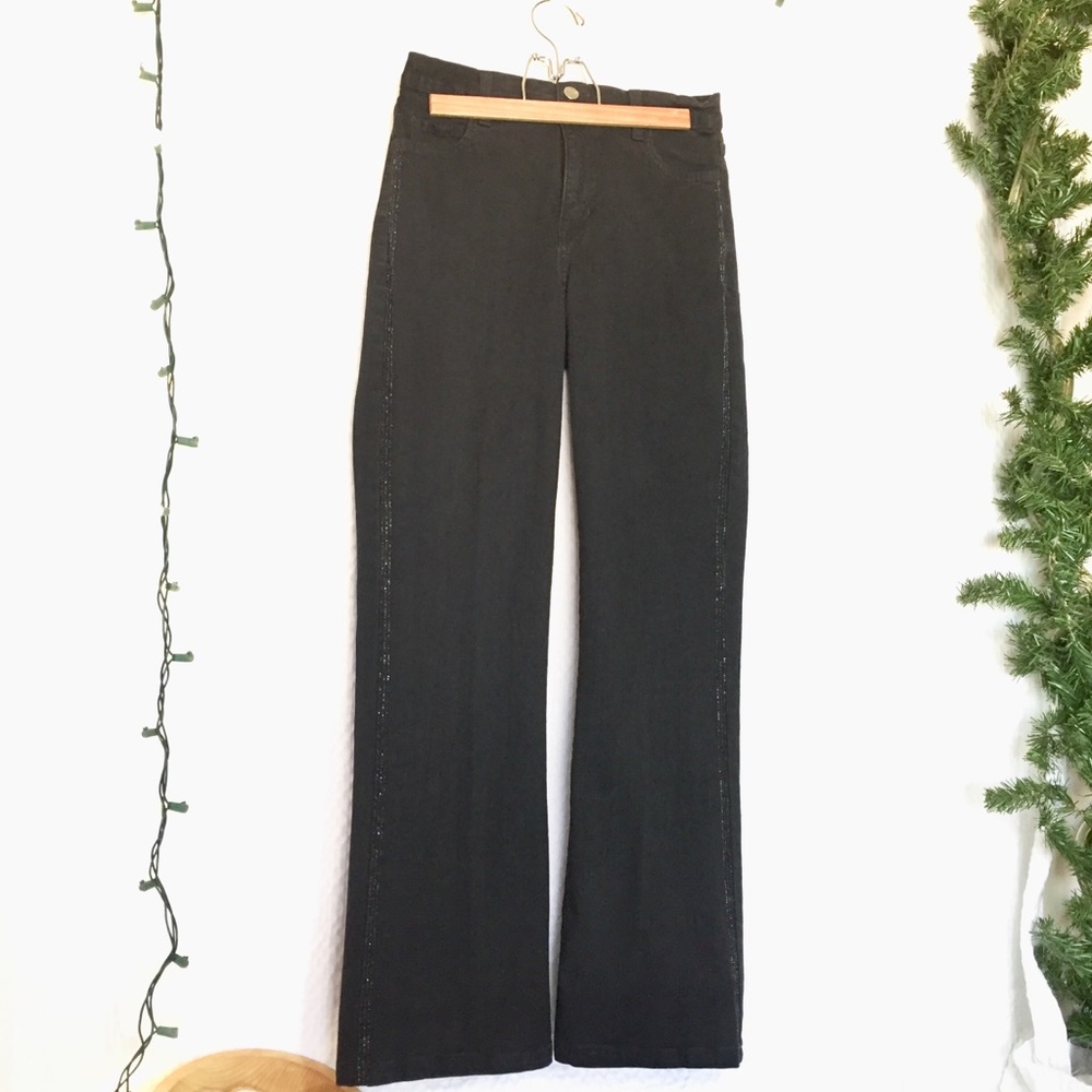 NYDJ Sparkling Jeans Black Embellishments Sz 2